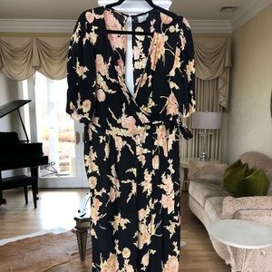 ASOS Black Floral Tie Jumpsuit